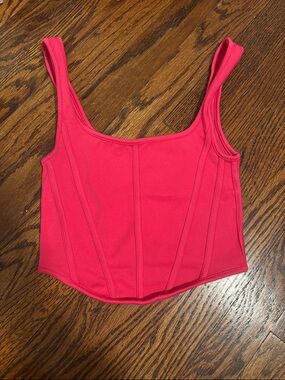 Suzette Collection Junior Girls Hot Pink Structured Crop Tank Size XS/S